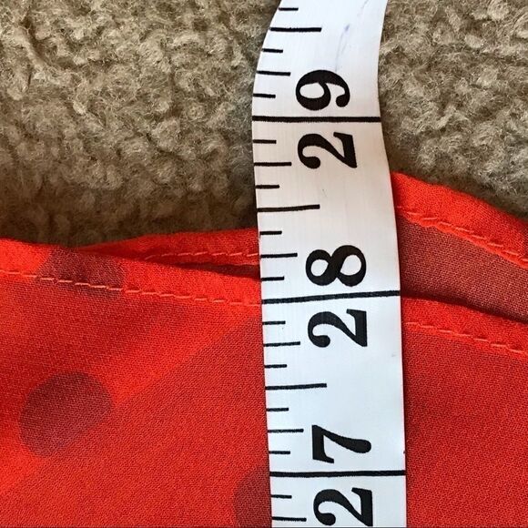 The Rage Sheer Blouse Small Orange Blue Dots - Picture 16 of 16
